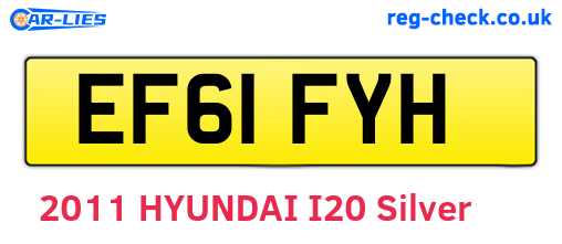 EF61FYH are the vehicle registration plates.