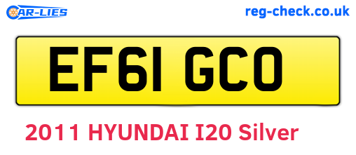 EF61GCO are the vehicle registration plates.