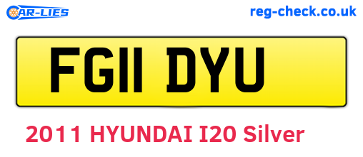FG11DYU are the vehicle registration plates.