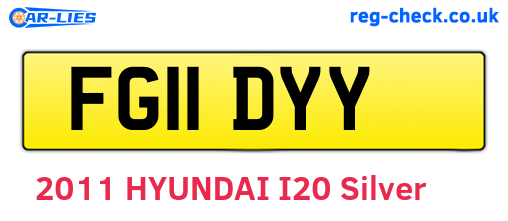 FG11DYY are the vehicle registration plates.