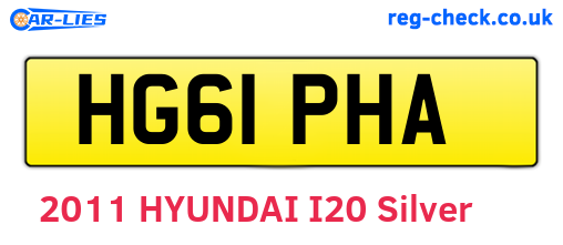 HG61PHA are the vehicle registration plates.