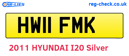 HW11FMK are the vehicle registration plates.