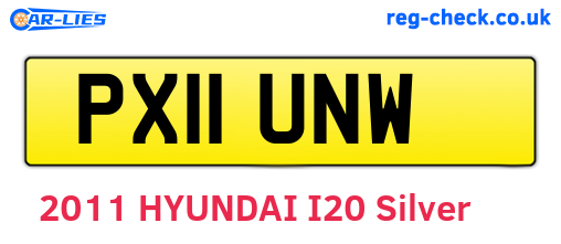 PX11UNW are the vehicle registration plates.
