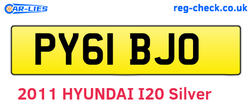 PY61BJO are the vehicle registration plates.