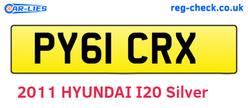 PY61CRX are the vehicle registration plates.