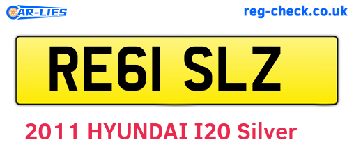 RE61SLZ are the vehicle registration plates.