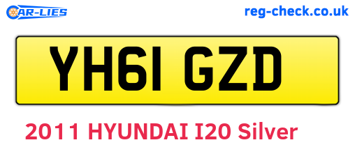 YH61GZD are the vehicle registration plates.