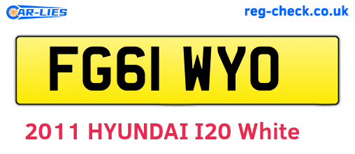 FG61WYO are the vehicle registration plates.