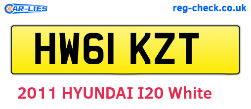 HW61KZT are the vehicle registration plates.