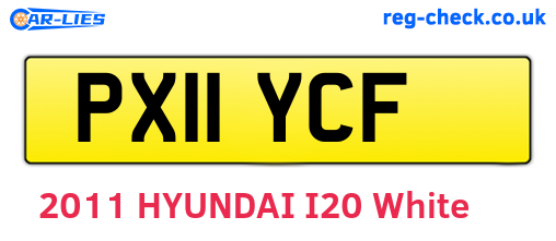 PX11YCF are the vehicle registration plates.