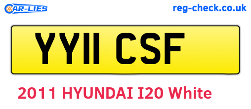YY11CSF are the vehicle registration plates.