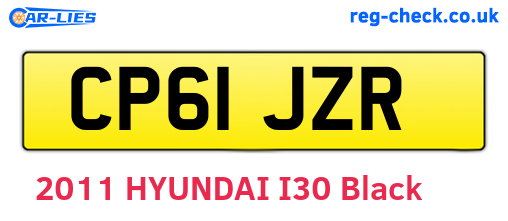 CP61JZR are the vehicle registration plates.