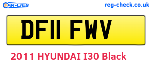 DF11FWV are the vehicle registration plates.