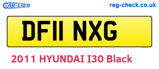 DF11NXG are the vehicle registration plates.