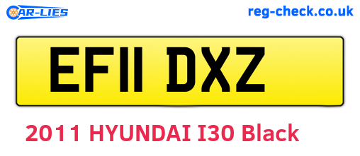 EF11DXZ are the vehicle registration plates.