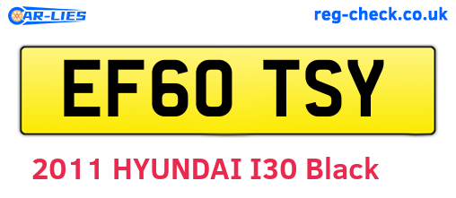 EF60TSY are the vehicle registration plates.
