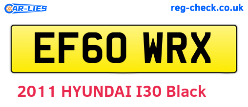 EF60WRX are the vehicle registration plates.