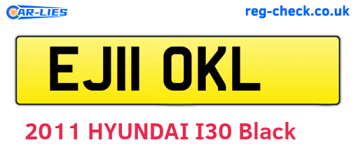 EJ11OKL are the vehicle registration plates.