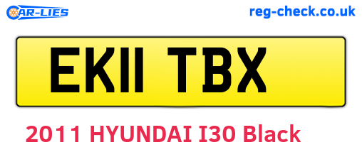 EK11TBX are the vehicle registration plates.