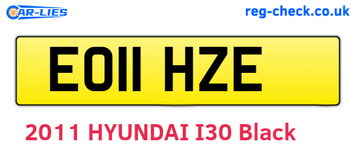 EO11HZE are the vehicle registration plates.