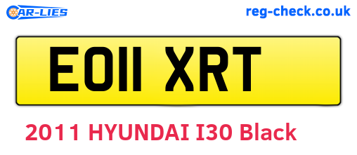 EO11XRT are the vehicle registration plates.