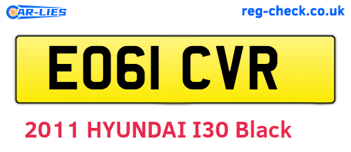 EO61CVR are the vehicle registration plates.