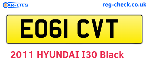 EO61CVT are the vehicle registration plates.