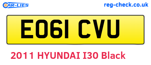 EO61CVU are the vehicle registration plates.
