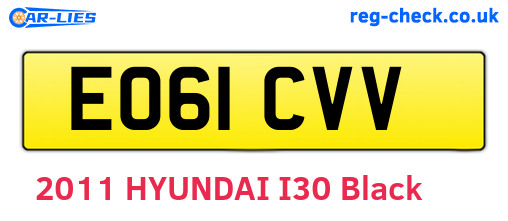 EO61CVV are the vehicle registration plates.