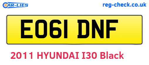 EO61DNF are the vehicle registration plates.
