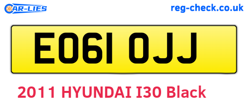 EO61OJJ are the vehicle registration plates.