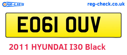 EO61OUV are the vehicle registration plates.