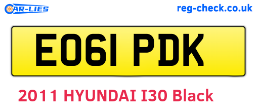 EO61PDK are the vehicle registration plates.