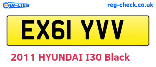 EX61YVV are the vehicle registration plates.