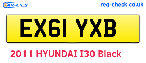 EX61YXB are the vehicle registration plates.
