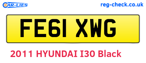 FE61XWG are the vehicle registration plates.