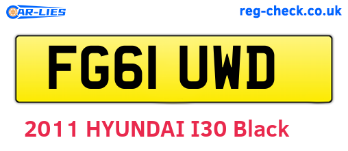FG61UWD are the vehicle registration plates.