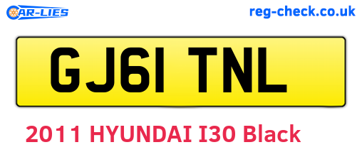 GJ61TNL are the vehicle registration plates.
