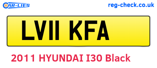 LV11KFA are the vehicle registration plates.
