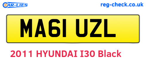 MA61UZL are the vehicle registration plates.