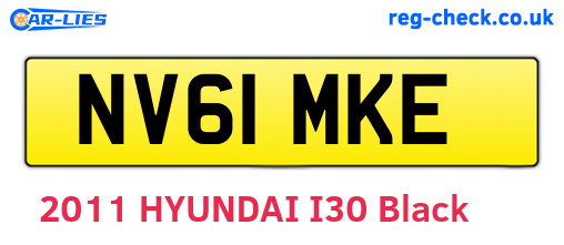 NV61MKE are the vehicle registration plates.