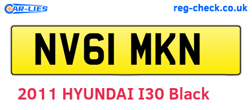 NV61MKN are the vehicle registration plates.