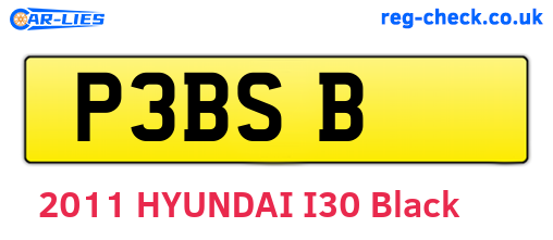 P3BSB are the vehicle registration plates.