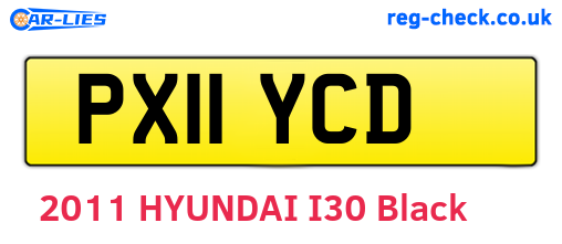PX11YCD are the vehicle registration plates.