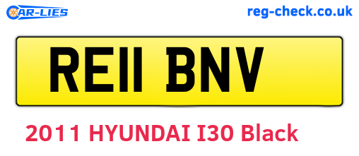 RE11BNV are the vehicle registration plates.