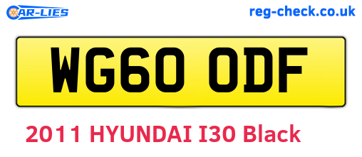 WG60ODF are the vehicle registration plates.