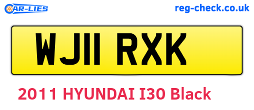 WJ11RXK are the vehicle registration plates.