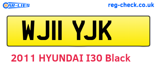 WJ11YJK are the vehicle registration plates.