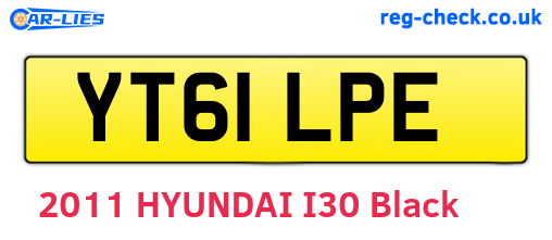 YT61LPE are the vehicle registration plates.