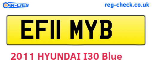EF11MYB are the vehicle registration plates.